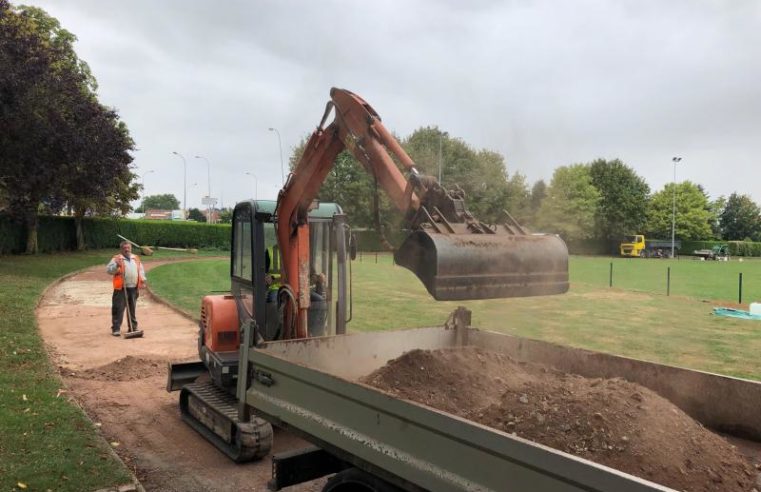 La piste en travaux