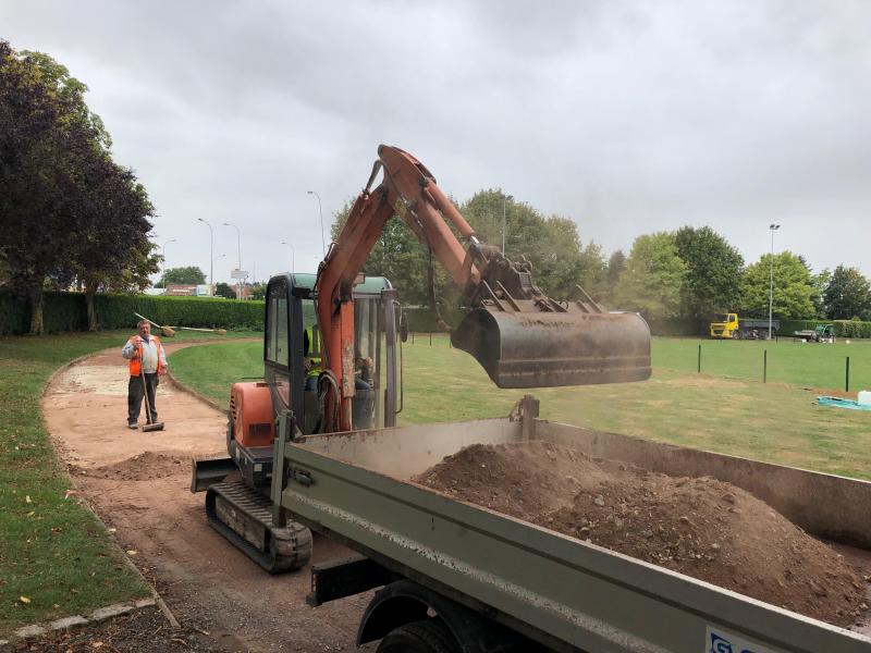 La piste en travaux